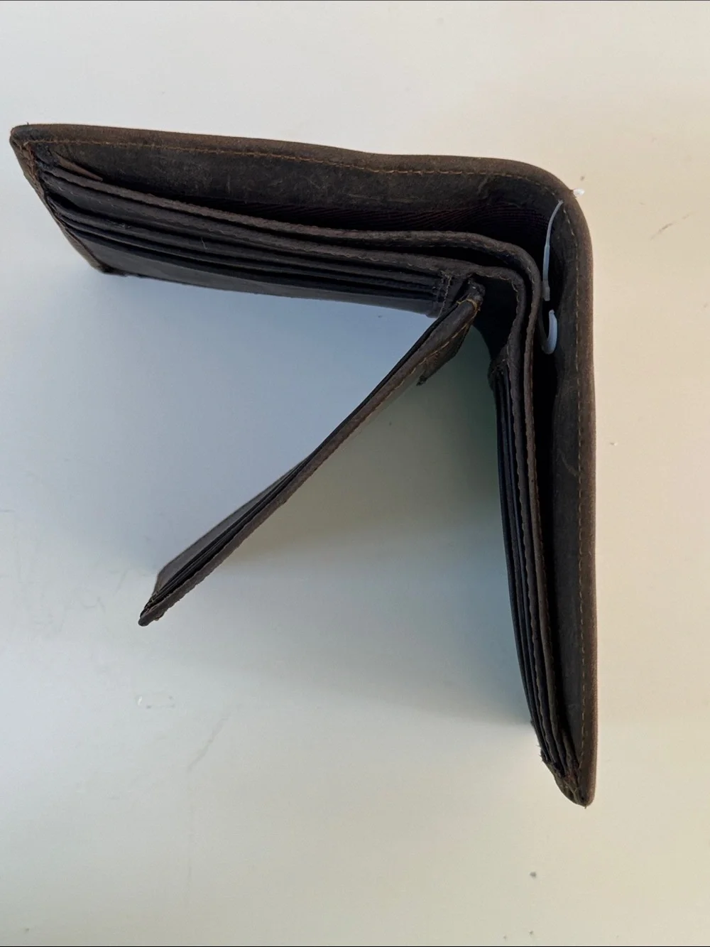 Ridge Mountain Classic Dark Brown Leather Bi-Fold Wallet for Men
